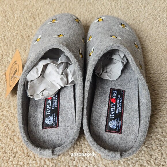 NIB Haflinger Wool Slippers Bumblebees Bees Api Size 37 - Picture 3 of 10